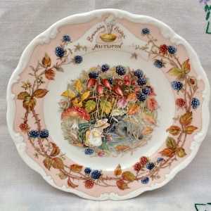 Brambly Hedge Royal Doulton Autumn 8 inch Collectable Plate, Fine English China, Gifts for Her, Jill Barklem, Mothers Day Gift