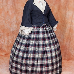 Victorian Crinoline  Civil War  Dress with optional Crinoline, Custom Sized