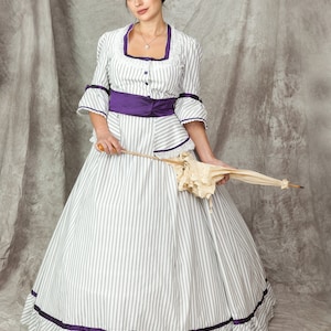 Victorian Civil War Dress Elliptical, Custom Sized