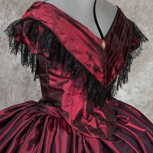 Victorian Crinoline Sissi Ball Civil War  Dress with optional Crinoline, Custom Sized