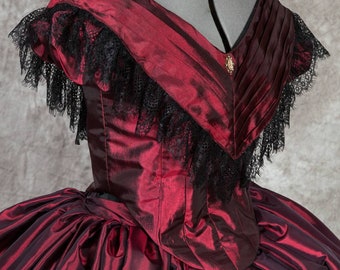 Victorian Crinoline Sissi Ball Civil War  Dress, Custom Sized