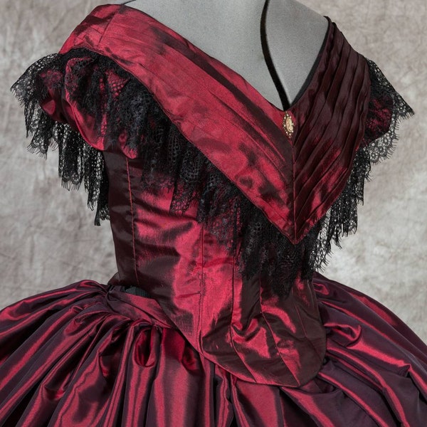 black dress red petticoat Unique Vintage Red Retro Style Ruffled Petticoat