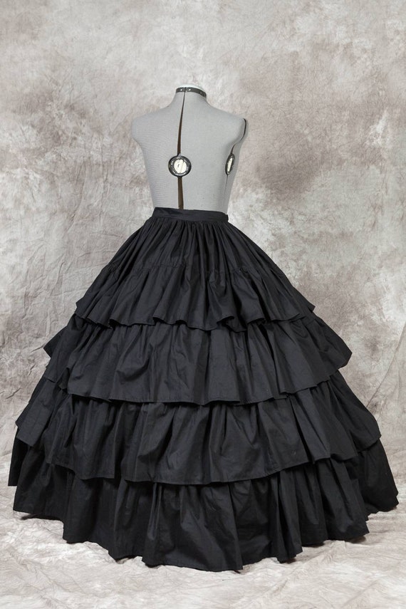 Viktorian Petticoat for Round Cage Crinoline 1850s-60s, handmade, Custom  Sized black or white