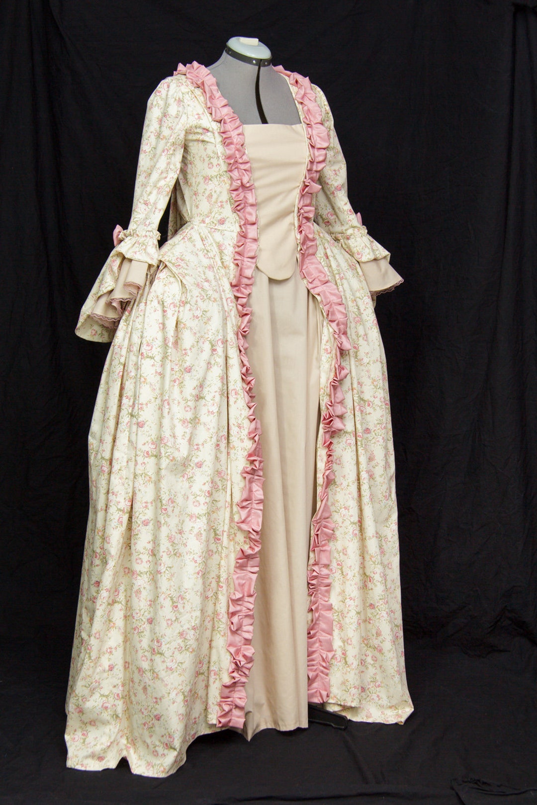 Robe a La Francaise Rococo Dress Saque Gown Cotton, Custom Sized - Etsy