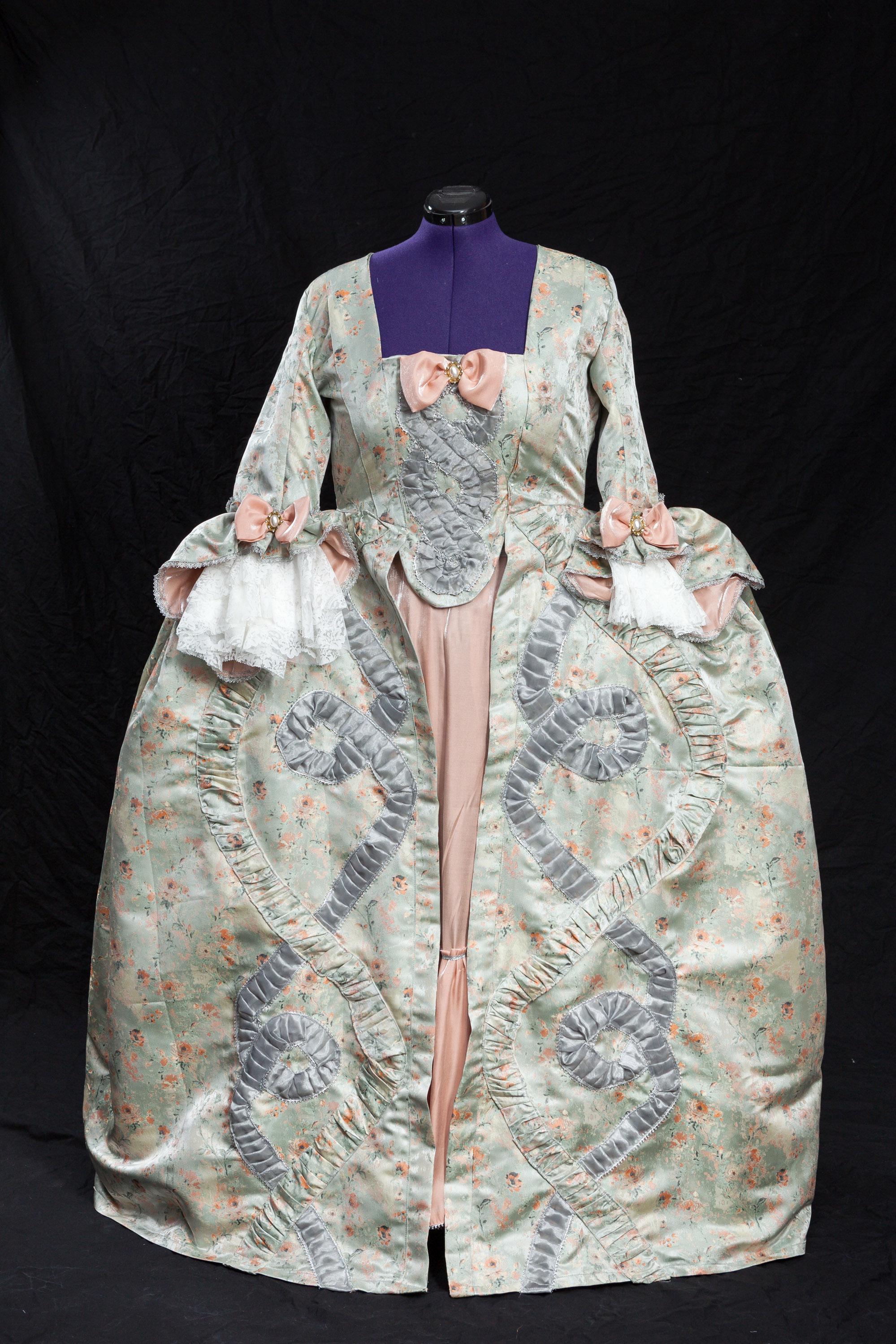 Robe a La Francaise Rococo Dress Saque Gown Jacquard, Custom Sized