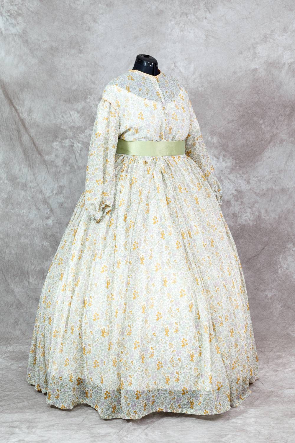 sheer civil war dress Victorian Crinoline Civil War Sheer Dress, Custom Sized with optional Crinoline