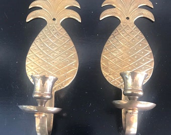 Vintage Brass Pineapple Candle Sconce Wall Gallery Decor - Etsy