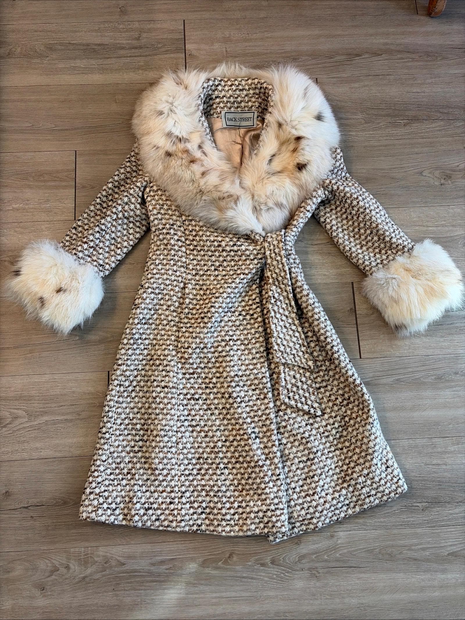 Tweed and Fur Coat - Etsy