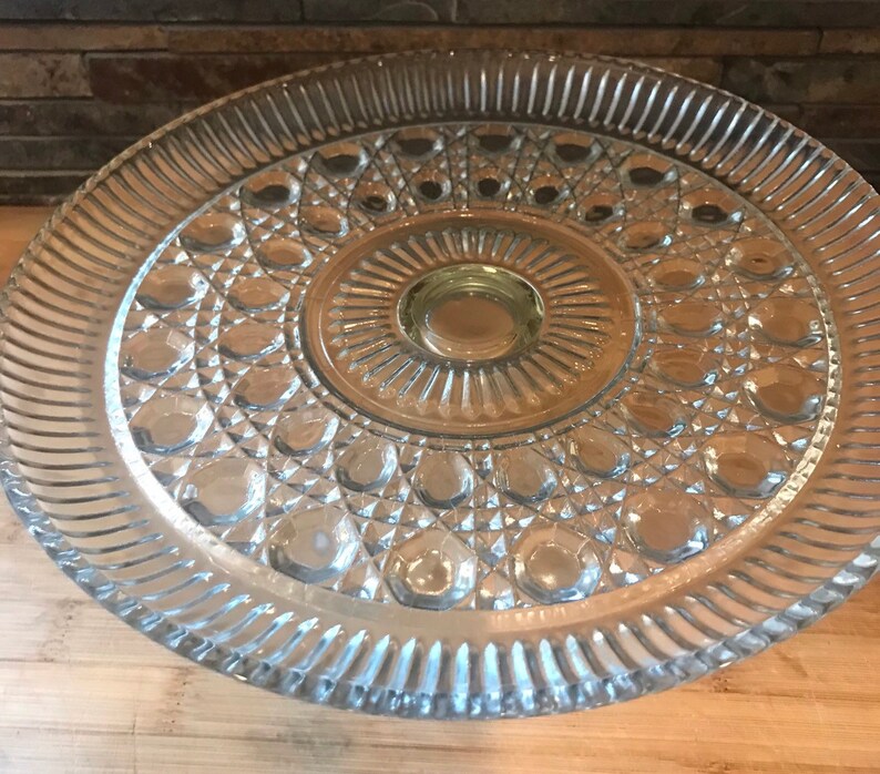 Vintage Cake Plate Cake Plate With Glass Dome Top Federal Glass Windsor Clear Cake Plate Vintage Glassware