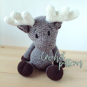 Moose Crochet PDF Pattern // Amigurumi Moose Pattern // Crochet Pattern PDF Download //  Cute Crochet Moose // Bruce the Moose