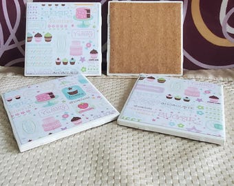 4 Stück Süße Leckerbissen Untersetzer