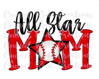 Free Free All Star Baseball Mom Svg