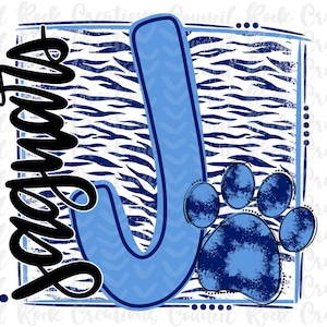 Jaguars PNG, Paw, Animal Print, Doodle Letter, School Spirit, Digital File, Sublimation Download, DTF