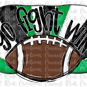 Go Fight Win Football, Checkered, Hand Lettered, School Spirit, Team Spirit, Digital File, Sublimation Download, DTF