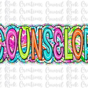 Counselor PNG, Scribble Doodle helles Paisley, Schule, Beruf, digitale Datei, Sublimations-Download, DTF