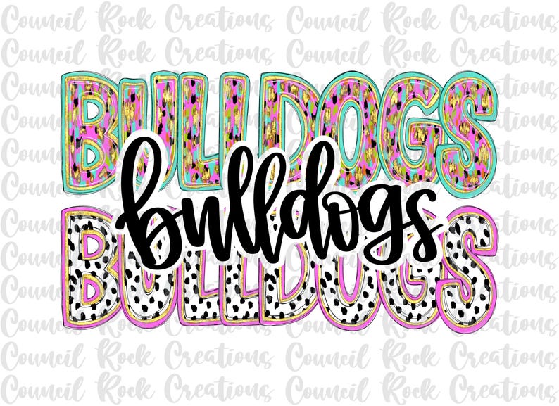 Bulldogs Png, Bright Confetti Doodle Letters, Glitter, Dalmatian Dots ...
