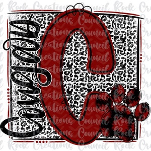 C Cougars PNG, Paw, Animal Print, Doodle Letter, School Spirit, Digital File, Sublimation Download, DTF