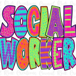 Sozialarbeiter PNG, Bunt, Beruf, Digitale Datei, Sublimations-Download, DTF