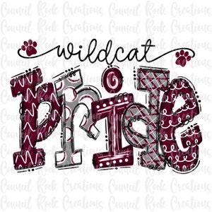 Wildcat Pride PNG | Doodle Letters | Digital File | Sublimation Download