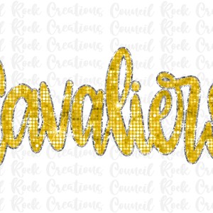 Cavaliers Sequin Glitter Bling PNG | Hand Lettered | School Spirit | Digital File | Sublimation Download