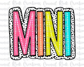 Mini PNG, helles Doodle, dalmatinische Punkte, digitale Datei, Sublimations-Download, DTF