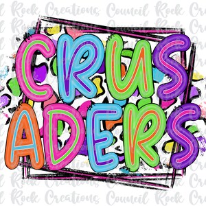 Crusaders PNG, Bunter Gepardendruck, Schulgeist, Teamgeist, digitale Gile, Sublimations-Download, DTF