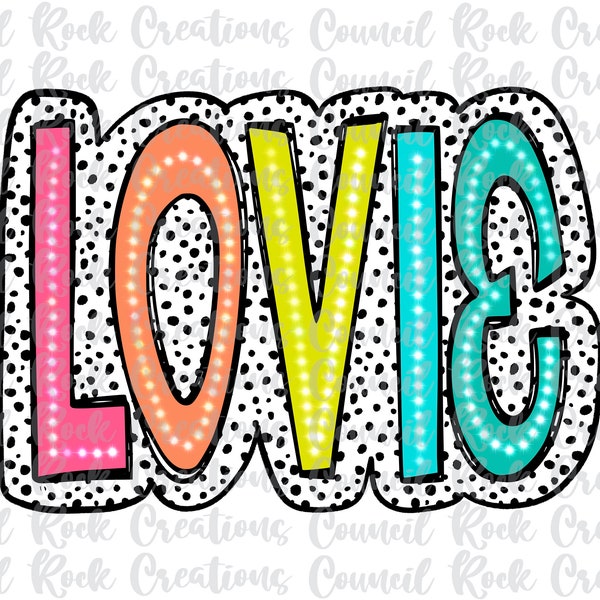 Lovie PNG, Bright Doodle, Dalmatian Dots, Digital File, Sublimation Download, DTF