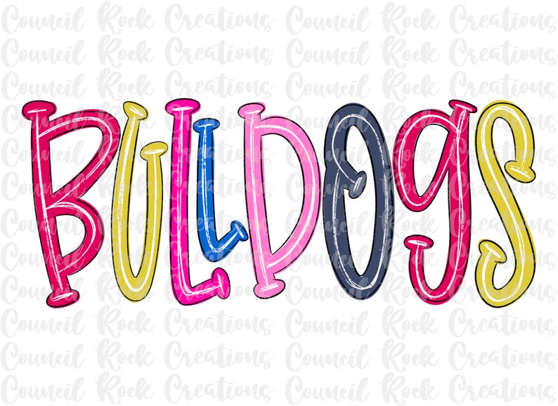 Bulldogs Lettering Bulldogs PNG, Colorful Scribble, Hand Lettered, School Spirit, Team ...
