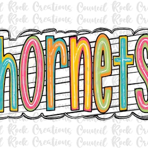Hornets png, Colorful, Black White Stripes, Mascot, School Spirit, Team Spirit, Digital Gile, Sublimation Download, DTF