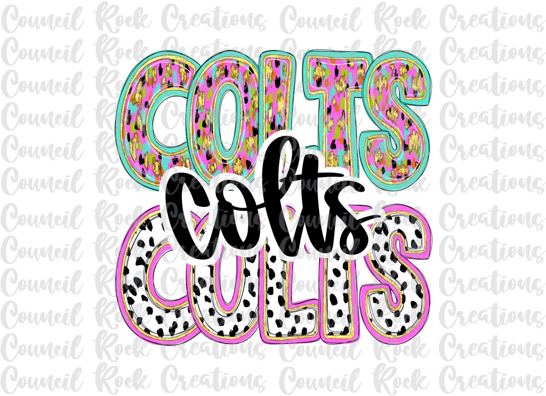 Colts Png, Bright Confetti Doodle Letters, Glitter, Dalmatian Dots ...