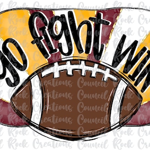 Go Fight Win Football, Checkered, Hand Lettered, School Spirit, Team Spirit, Digital File, Sublimation Download, DTF