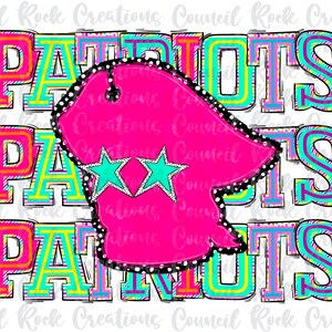 Mustangs PNG, Colorful Varsity, Mascot, Dalmatian Dots, Stars, School Spirit, Team Spirit, Digital File, Sublimation Download, DTF