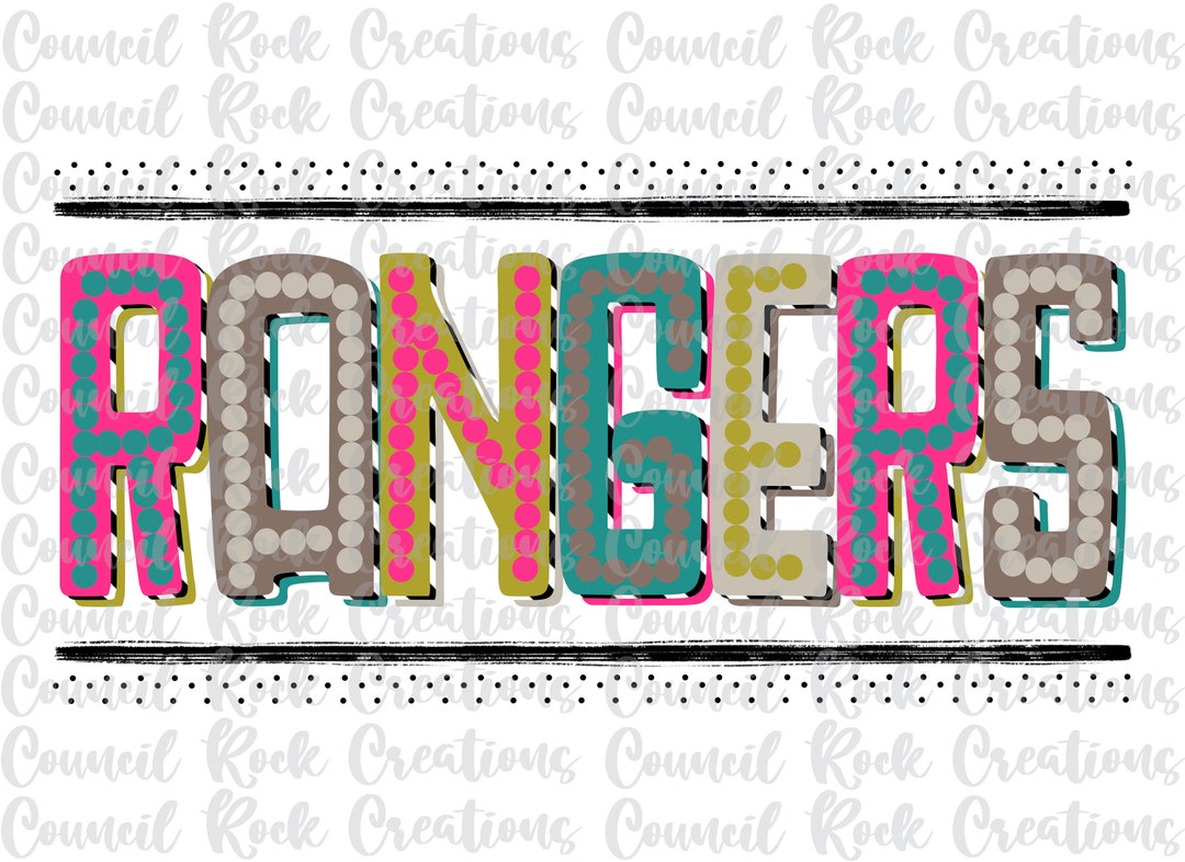 Rangers PNG, Colorful Retro Dots Print, School Spirit, Team Spirit ...