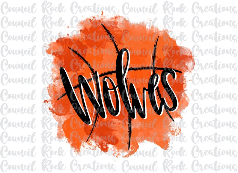 Wolves Words Cursive Wolves Basketball Splatter PNG, School Spirit, Sports, Mascot, Digital ...