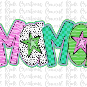 Mama png, Bunt, Kariert, Zebradruck, Dalmatiner Punkte, Handbeschriftet, Muttertag, Digitale Datei, Sublimation, DTF