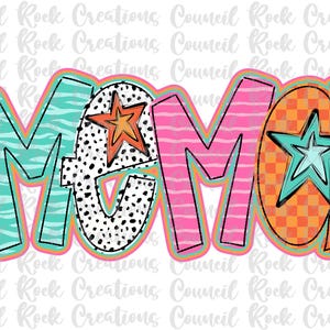 Mema png, Bunt, Kariert, Zebradruck, Dalmatiner Punkte, Handgeschrieben, Muttertag, Digitale Datei, Sublimation, DTF