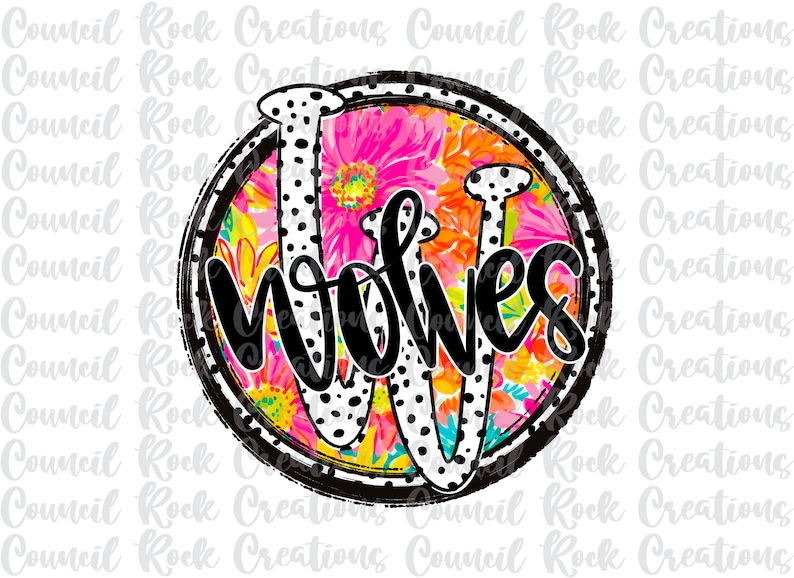 Wolves Words Cursive Wolves Png Png, Dalmatian Dots Doodle Letter, Bright Tropical Floral ...