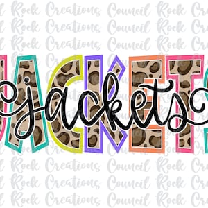 Jackets PNG, Cheetah Print, School Spirit, Team Spirit, Digital File, Sublimation Download, DTF