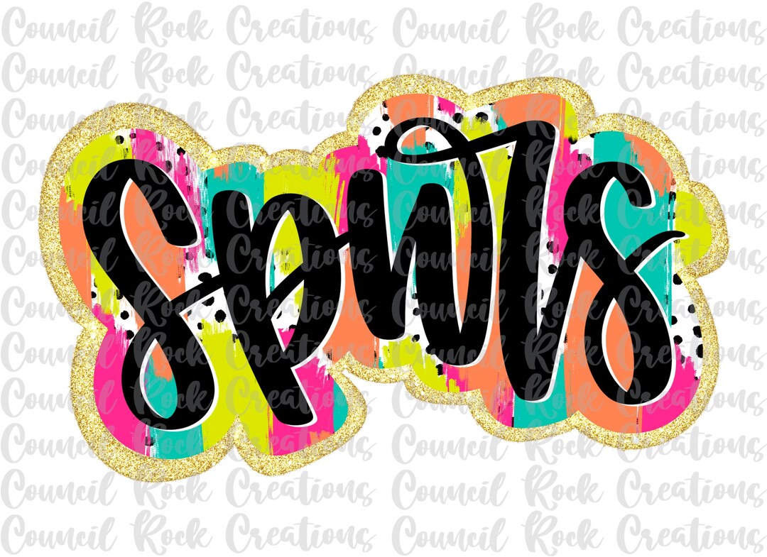 Spurs Png, Dalmatian Dots, Bright Brushstrokes, Hand Lettered, Mascot ...