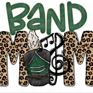Band Mom PNG | Cheetah Print | Doodle Letters | Digital File | Sublimation Download