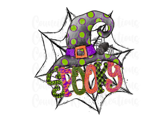Spooky PNG | Spider Web | Witch | Digital File | Sublimation Download | Digital File