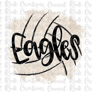 Eagles Volleyball Splatter PNG, School Spirit, Sports, Mascot, Digital File, Sublimation Download, DTF