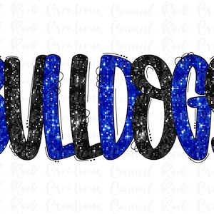 Bulldogs PNG, Sequins, Glitter, School Spirit, Digital File, Sublimation Download, DTF