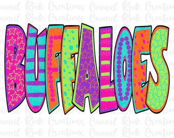 Buffaloes PNG, Colorful, School Spirit, Team Spirit, Digital Gile, Sublimation Download, DTF