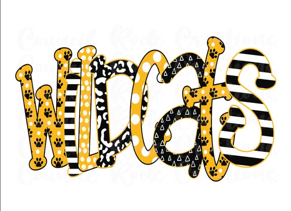 Wildcats PNG Doodle Letters Digital File Sublimation - Etsy