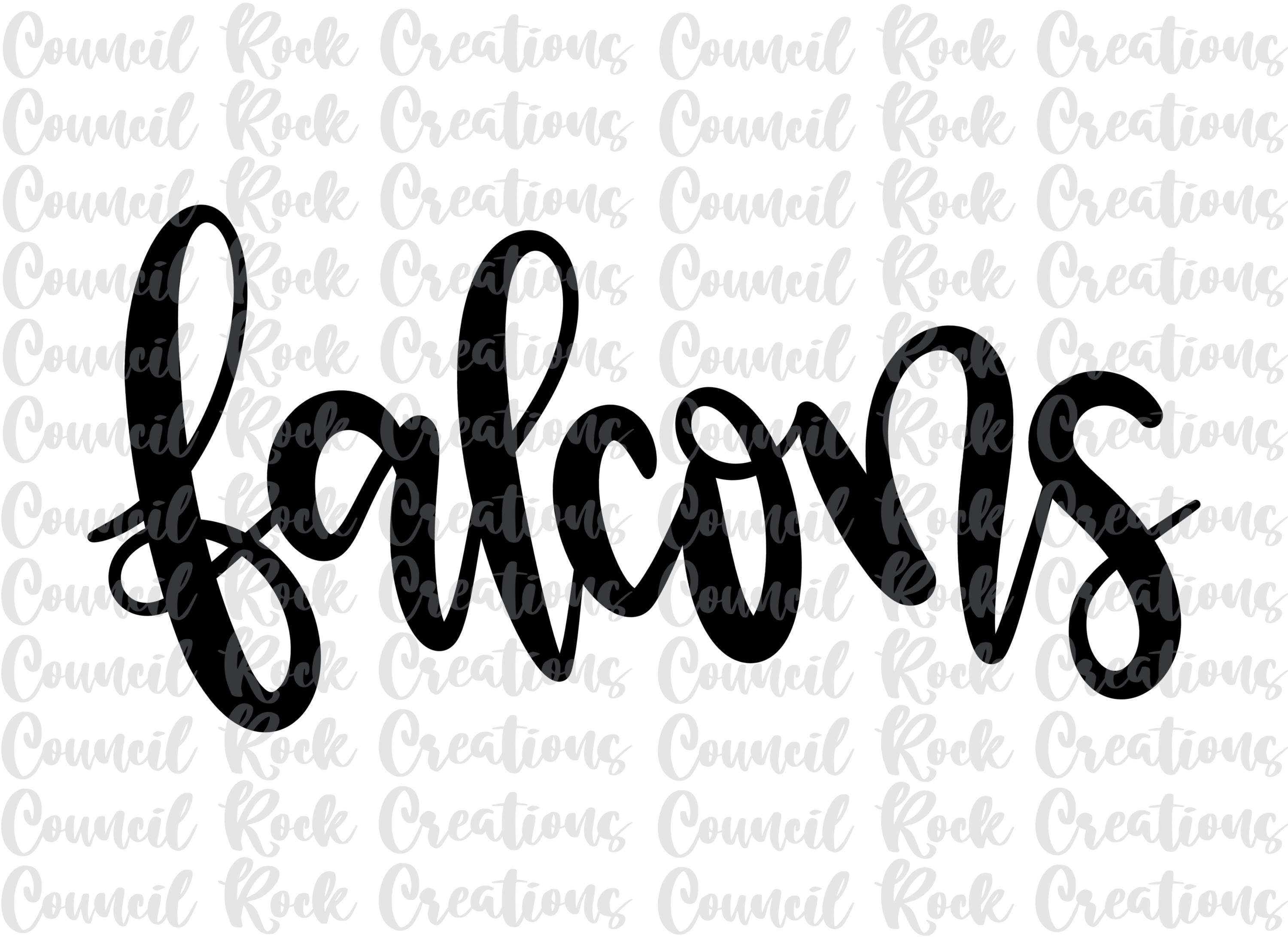 Falcons Hand Lettered PNG, School Spirit, Mascot, Digital File ...