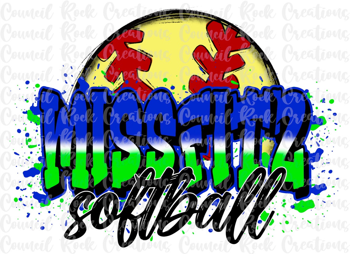Missfitz Softball PNG Graffiti Game Day School Spirit Etsy