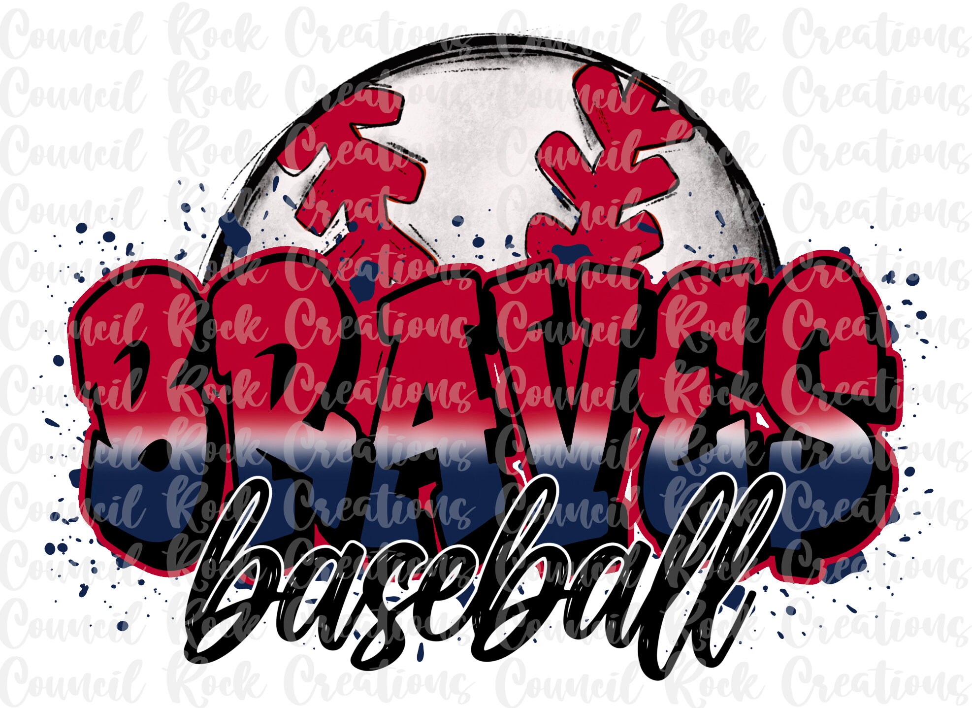State Atlanta Braves Baseball Pocket / Direct to Film (DTF)
