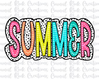 Summer PNG, Bright Doodle, Dalmatian Dots, Digital File, Sublimation Download, DTF