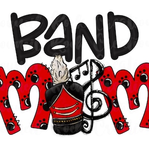Band Mom PNG | Paw Print Doodle Letters | Digital File | Sublimation Download